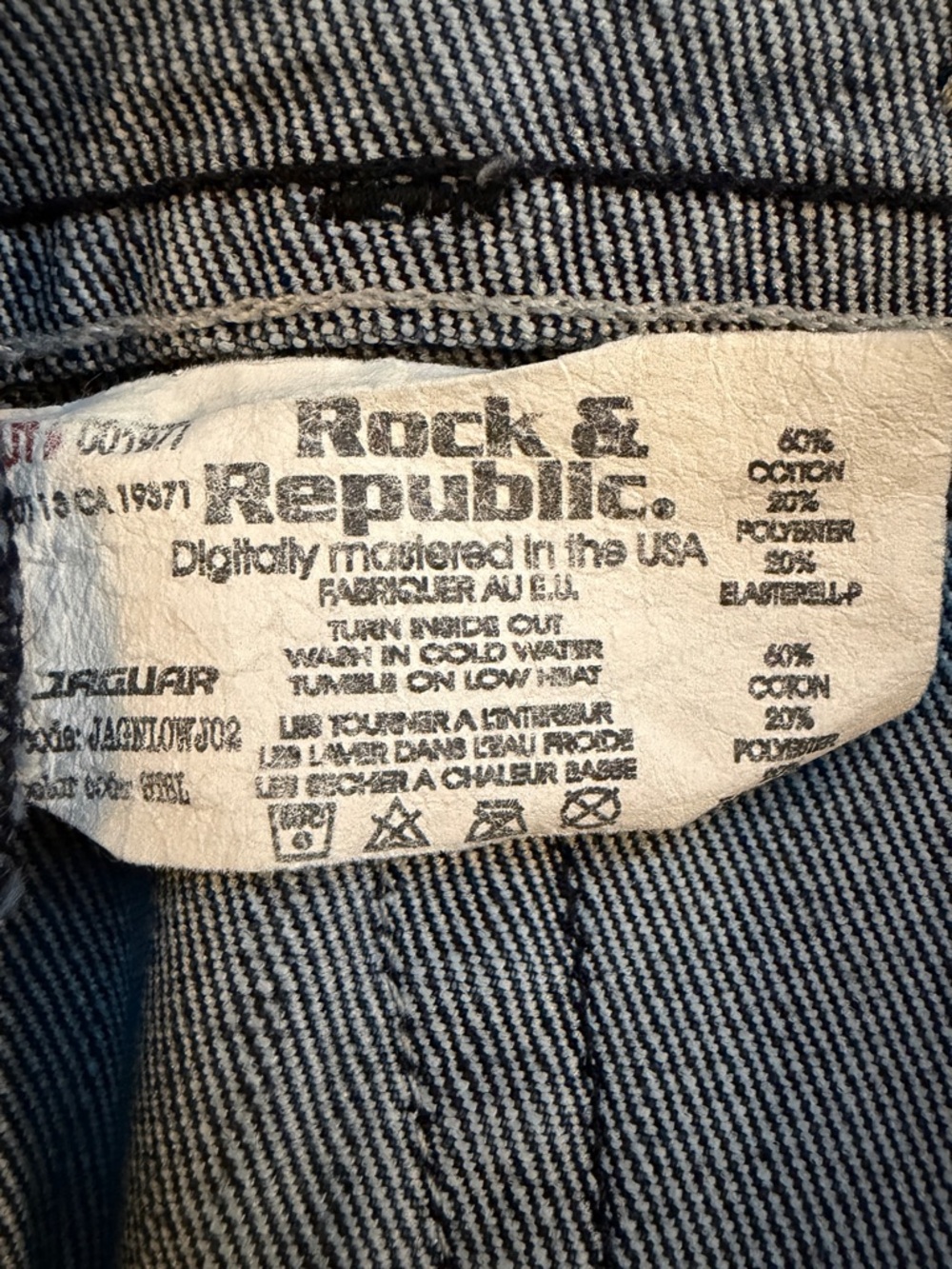 Rock & Republic Jagger Low Rise Skinny Jeans Sz 26 Dark Wash Embroidered Pockets - Picture 9 of 16